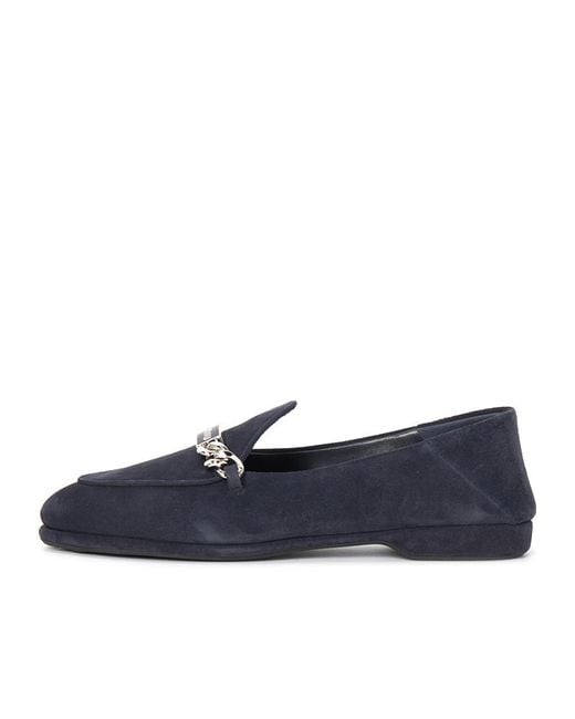 Miu Miu Blue Round Head Loafer Shoes