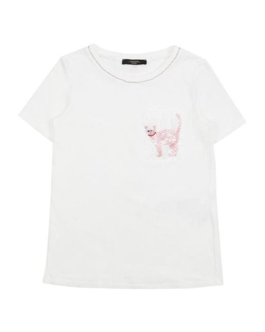 Weekend by Maxmara White T-Shirt With Round Neck And Short Sleeves