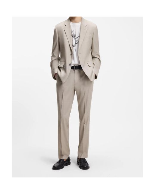 Boss Gray Belt Loop Casual Pants for men