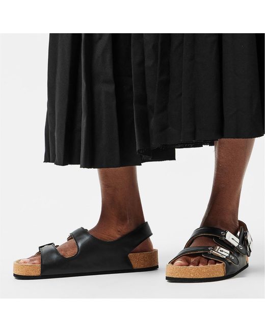 Balenciaga Black Flat Sandals