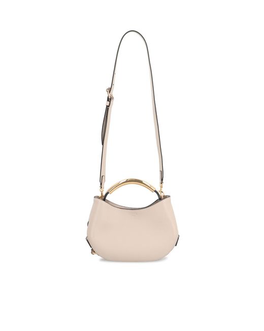 Moschino White Logo Debossed Shoulder Bag