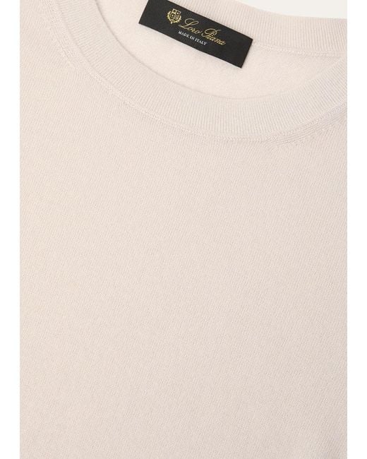 Loro Piana White Crewneck Knitted Jumper