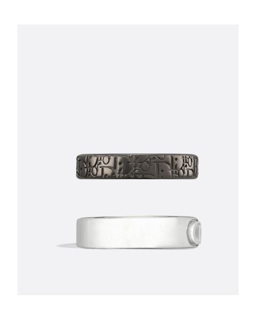 Dior White Oblique Ring Set for men