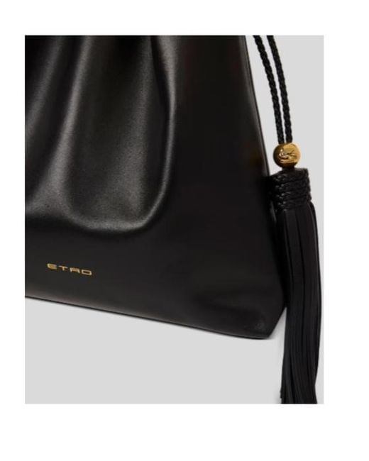 Etro Black Kalispera Tassel Shoulder Bag