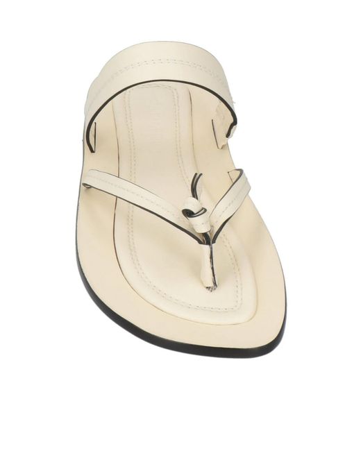 Farm Rio White Simple Leather Flip-Flops