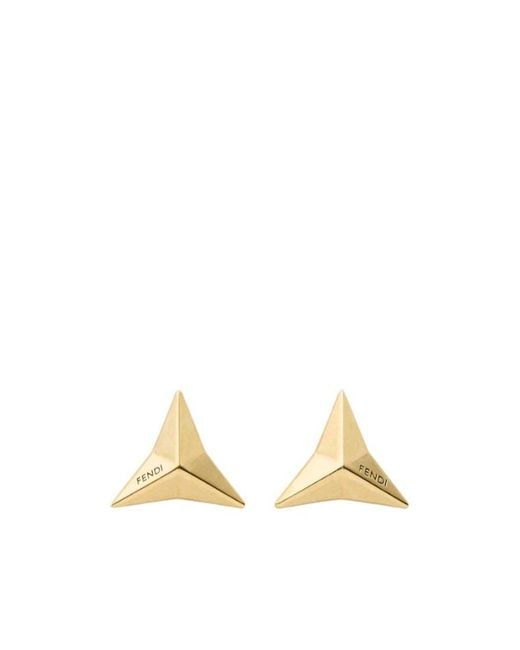 Fendi Metallic Sign Stud Earrings
