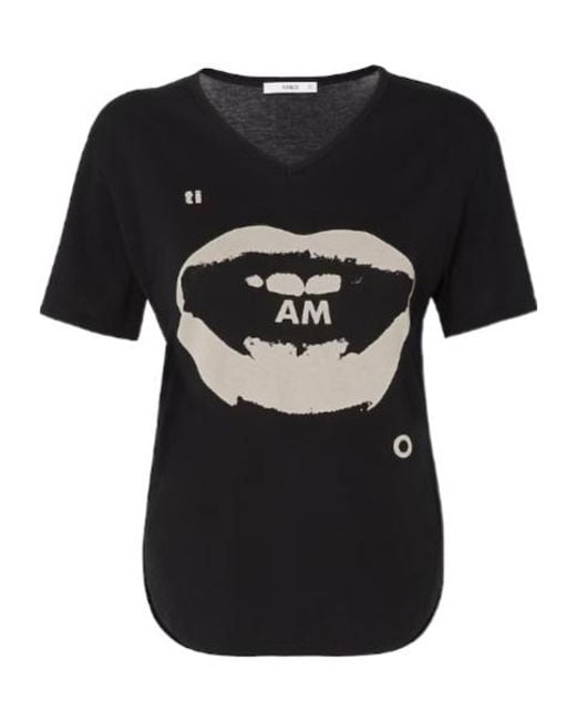 Fendi Black Jersey T-Shirt With Ti Amo Print