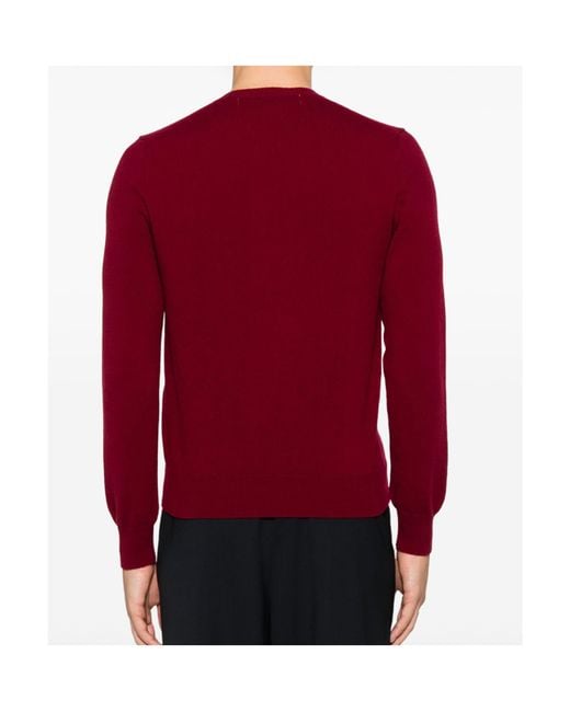 COMME DES GARÇONS PLAY Red Comme Des Garçons Play Crewneck Knitted Cardigan