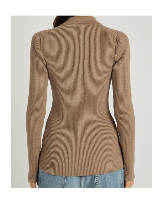 Rohe Brown Ribbed Stretch-Cotton Shirt