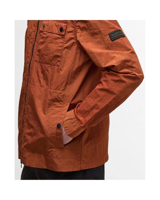 Barbour Brown Inline Zip-Through Overshirt for men