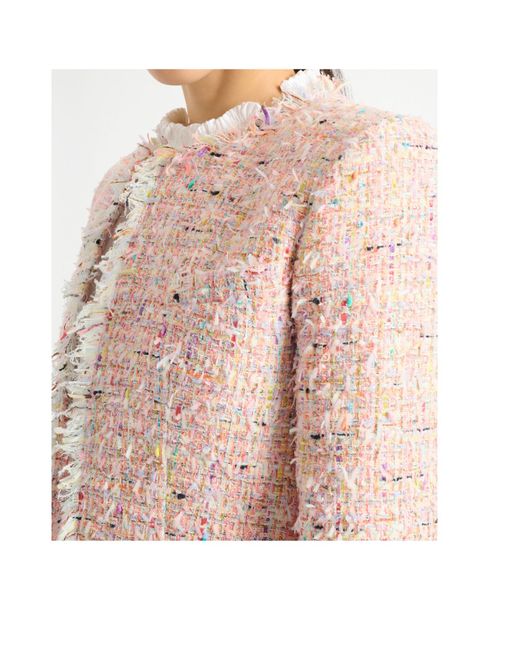 Balmain Pink Tweed Cropped Jacket