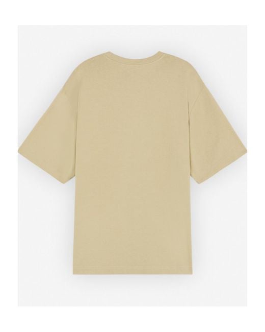 Maison Kitsuné Natural Maison Kitsuné Bold Fox Head Patch Crewneck T-Shirt for men