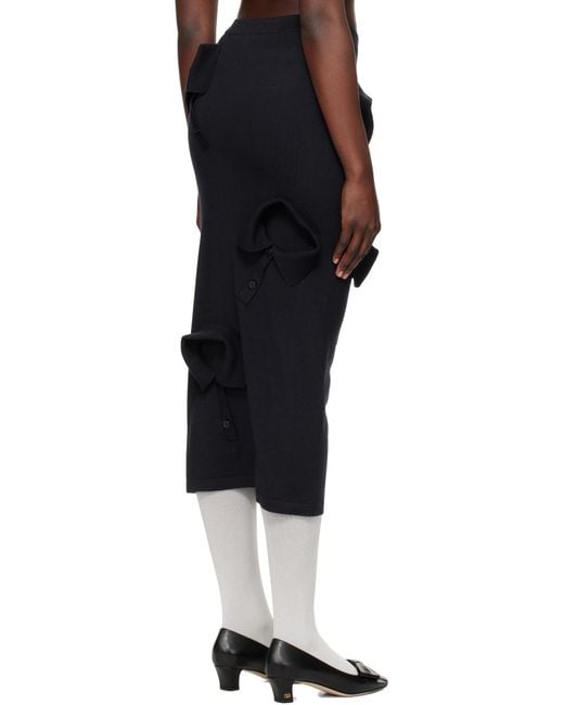 Moschino Black Merino Wool Knit Midi Skirt