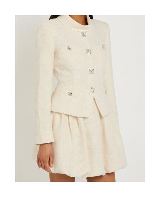 Self-Portrait Natural Tailored Bouclé Mini Dress