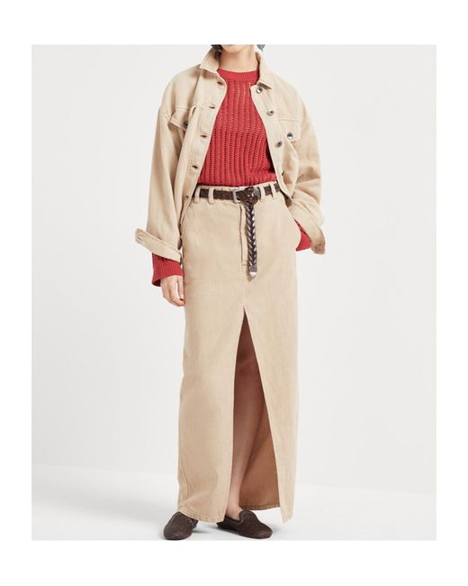 Brunello Cucinelli Natural Monili Embellished Elastic Waistband Jacket