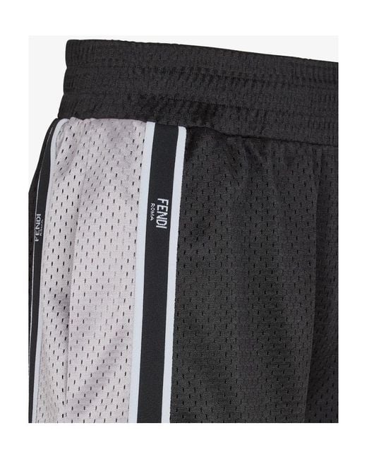 Fendi Black Mesh Bermuda Shorts for men