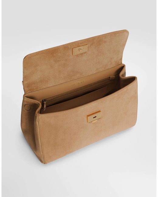 Dolce & Gabbana Natural Medium Sicily Foldover Top Tote Bag