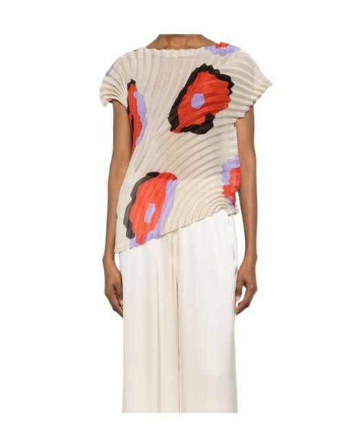 Issey Miyake White Verve Pleated Short-Sleeved Top