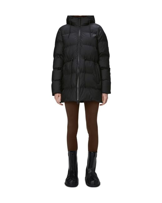 Rains Black Alta Puffer Jacket