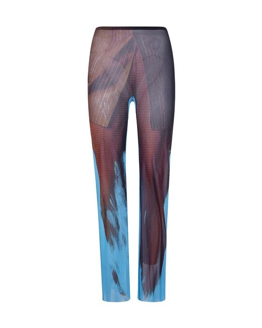 Jean Paul Gaultier Blue Tennis Elasticated-Waist Trousers