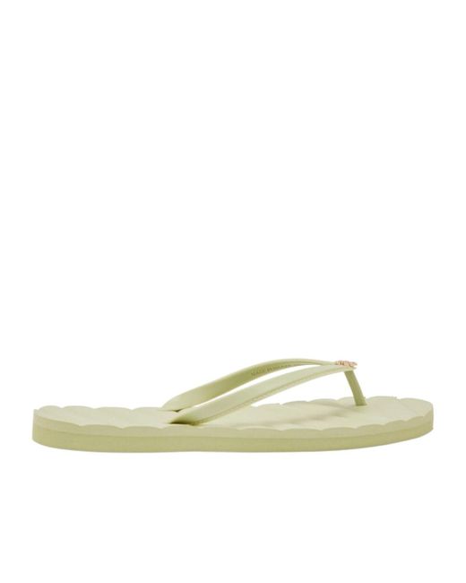 Tory Burch Green Round-Headed Flip-Flops