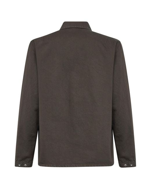 Stone Island Black Compass Patch Denim Overshirt for men