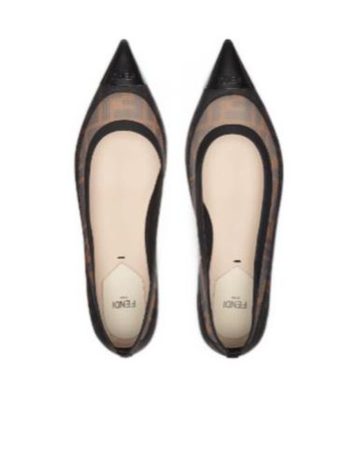 Fendi Multicolor Ff Mesh Ballet Flats