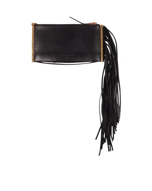 Elisabetta Franchi Multicolor Fringed Zip Clutch Bag
