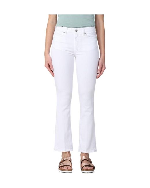 Dondup White Horn Denim Trousers