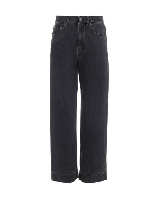 Chloé Blue Chloé High-Waisted Cropped Jeans