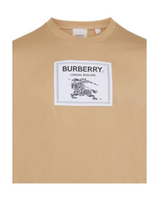 Burberry Natural Logo-Print Detail T-Shirt for men