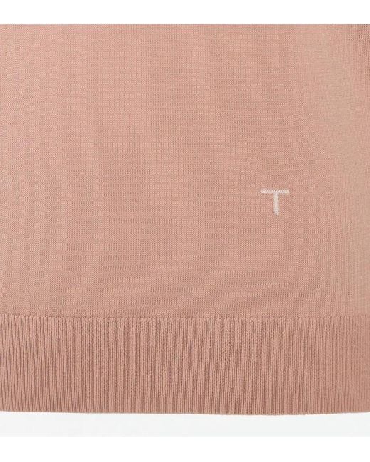 Tod's Pink Crew Neck T-Shirt for men