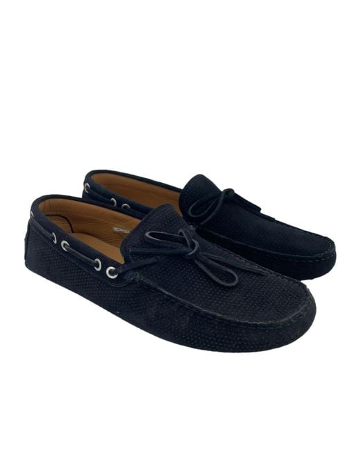 Emporio Armani Blue Lacing Round Head Loafers for men