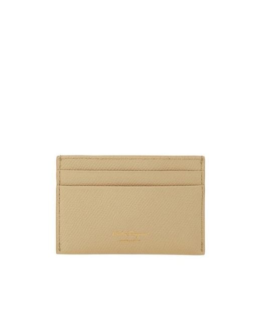 Ferragamo Natural Gancini Credit Card Holder