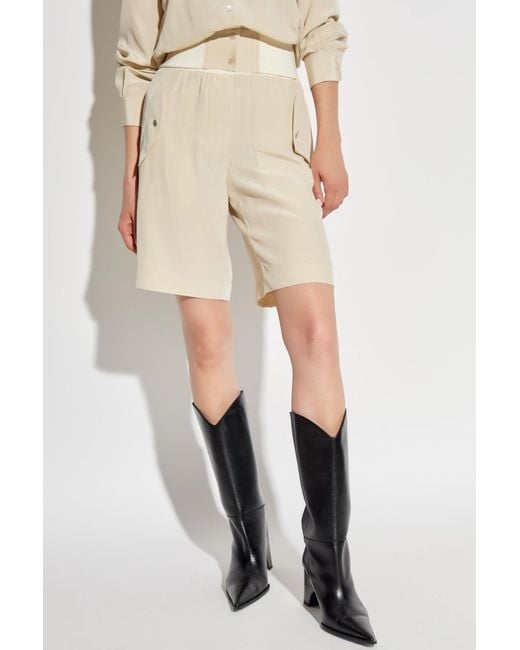 Helmut Lang Natural Button Detailed Bomber Shorts