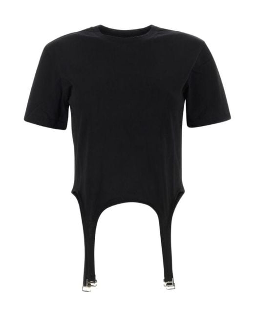 Dion Lee Black Short-Sleeved Garter T-Shirt for men