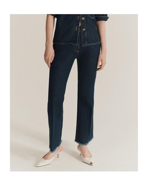 Marella Blue Flared Cropped Jeans