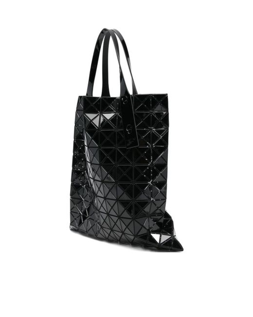 Issey Miyake Black Geometric Patterned Top Handle Bag