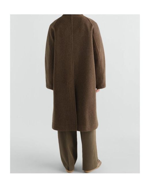 Lemaire Brown Double-Breasted Coat for men