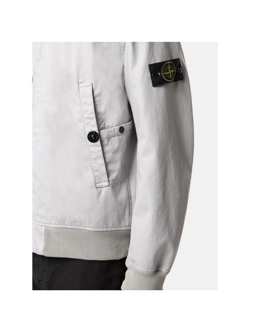 Stone Island White Bomber Jacket for men