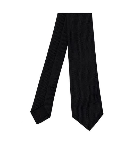 Saint Laurent White Signature Evening Skinny Tie for men