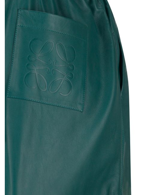 Loewe Green Elasticated-Waist Drawstring Shorts