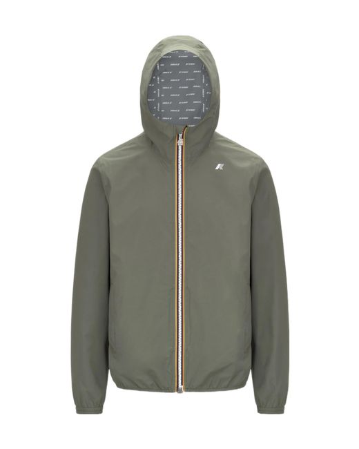 K-Way Green Zip-Up Hooded Jacket for men