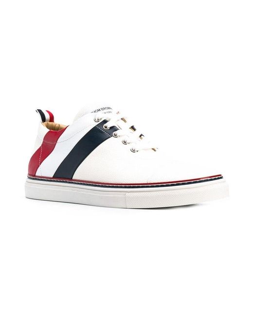 Thom Browne White Rwb Diagonal Stripe Sneakers for men
