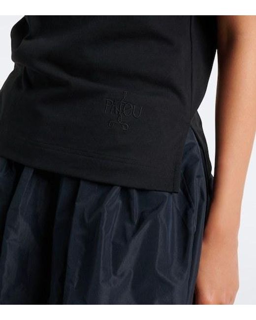 Patou Black Puff-Sleeve Cotton Jersey T-Shirt