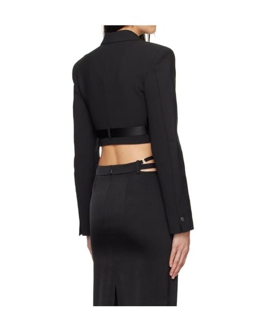 Dion Lee Black Interlock Tuxedo Cropped Blazer