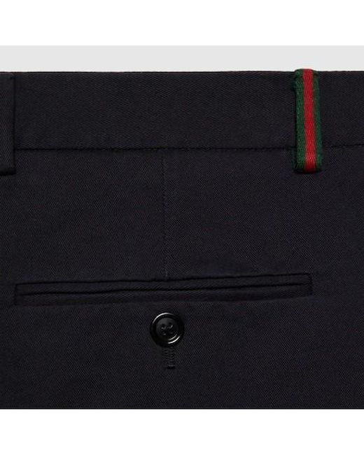 Gucci Blue Drill Chino Trousers for men