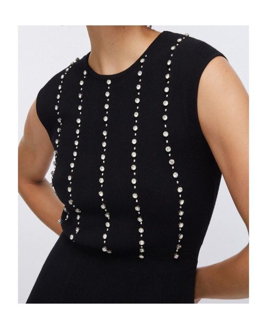 Liu Jo Black Embellishment Knit Mini Dress