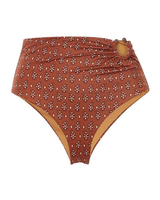 Johanna Ortiz Brown Taita Printed Recycled Bikini Briefs
