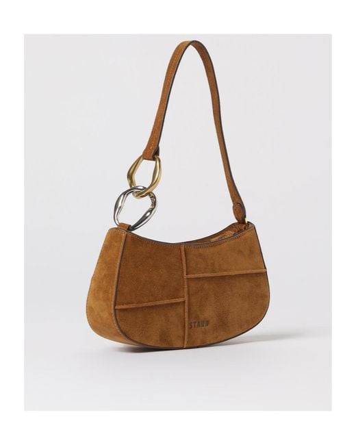 Staud Brown Ollie Panelled Shoulder Bag
